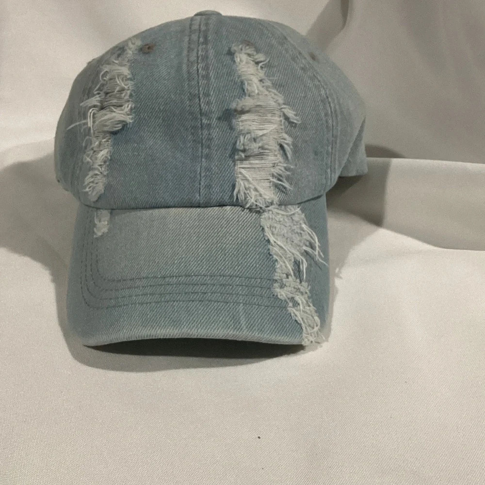 Distressed Denim‎ Cap